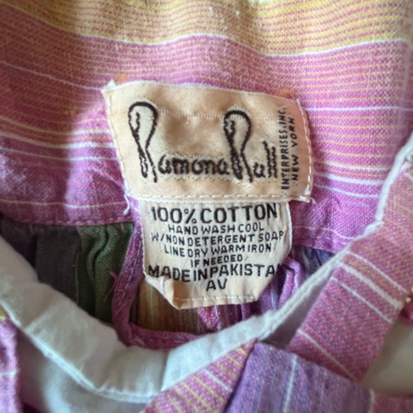 Vintage Ramona Rull 70’s Caftan Cotton Rainbow Dress No Size‎ Boho - Picture 9 of 13